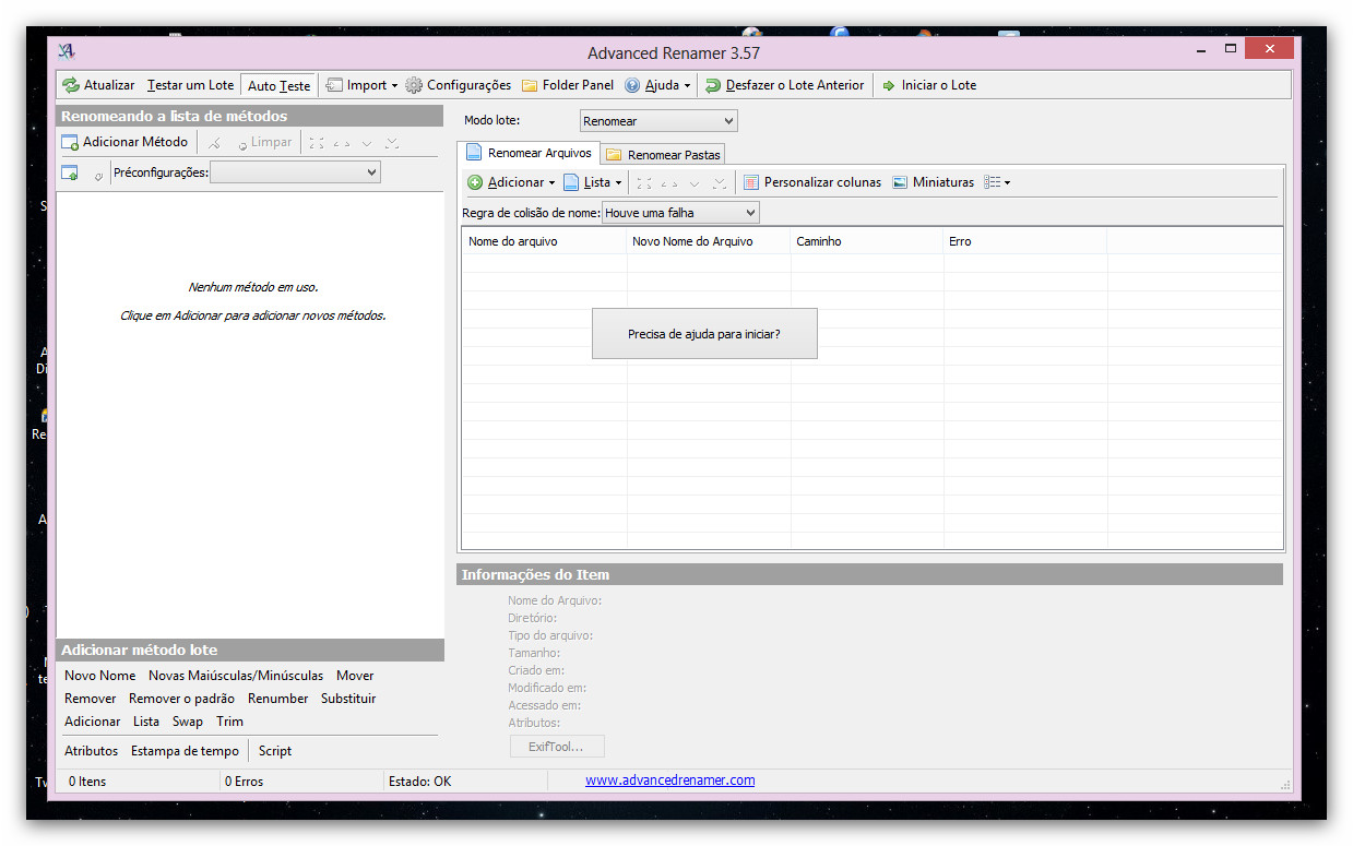 Advanced Renamer, renomear conjuntos de ficheiros…
