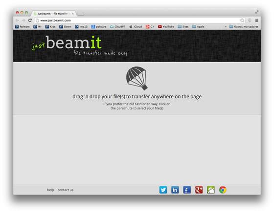 JustBeamIt – Partilhar directamente a partir do Browser