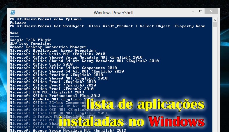 Dica: Crie uma lista das aplicações instaladas no Windows