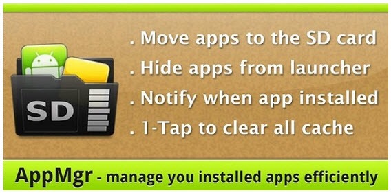 AppMgr III – Mover aplicações da memória interna para SD