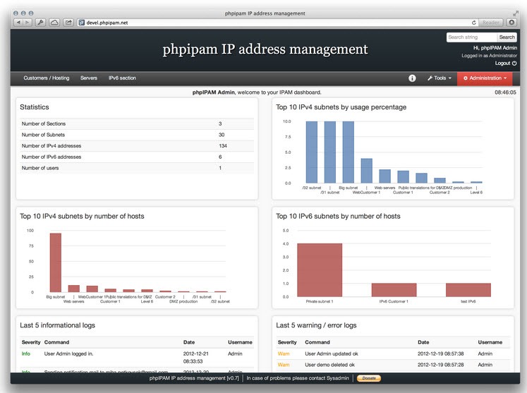 phpIPAM – Gestão do endereçamento de redes informáticas