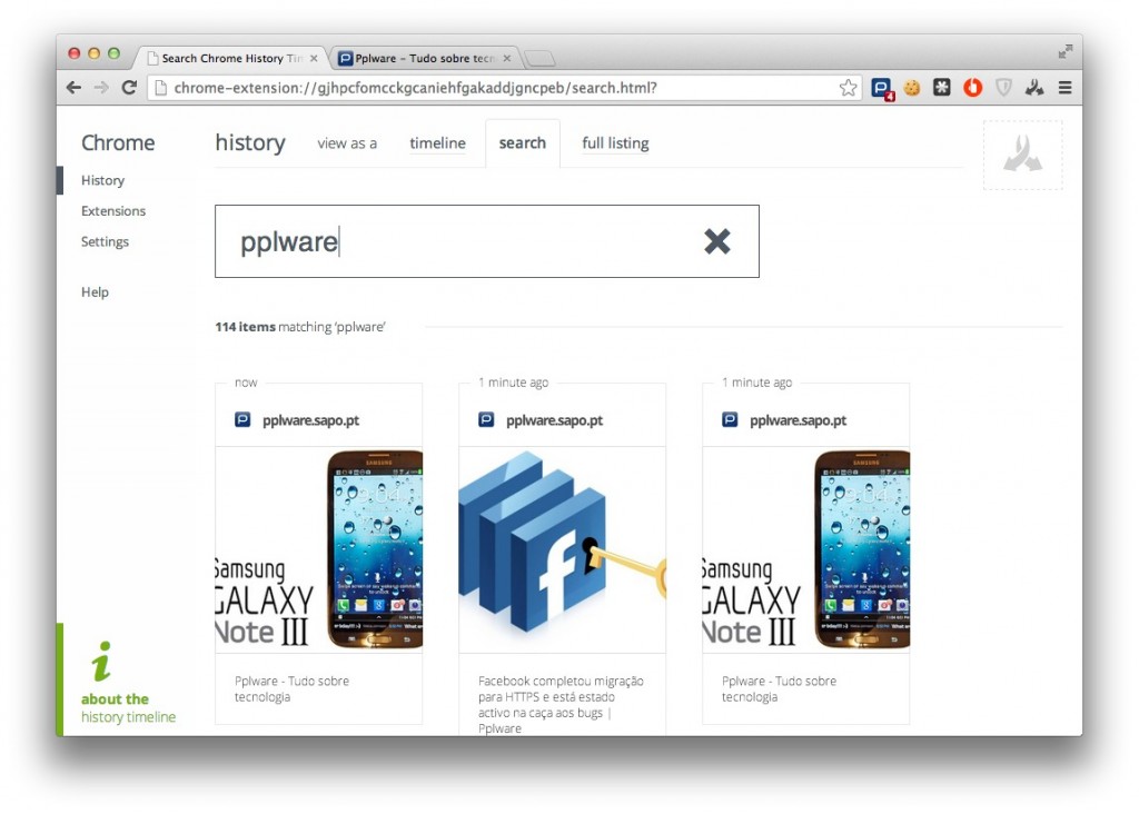 History Timeline: Um histórico visual no Google Chrome