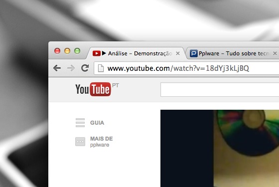 YouTube adiciona ícone nos separadores dos browsers