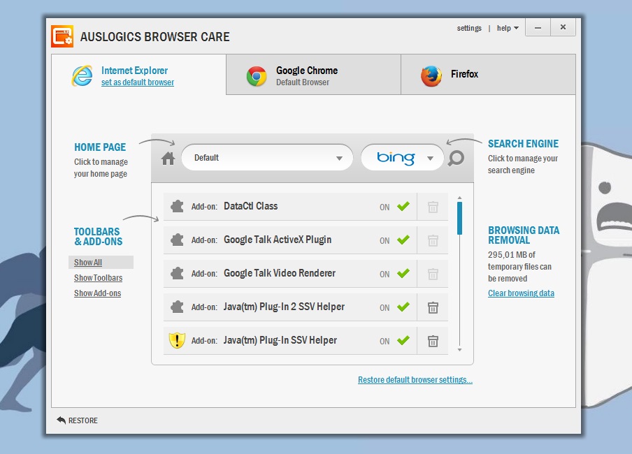 Auslogics Browser Care: O controlo dos seus browsers é seu!