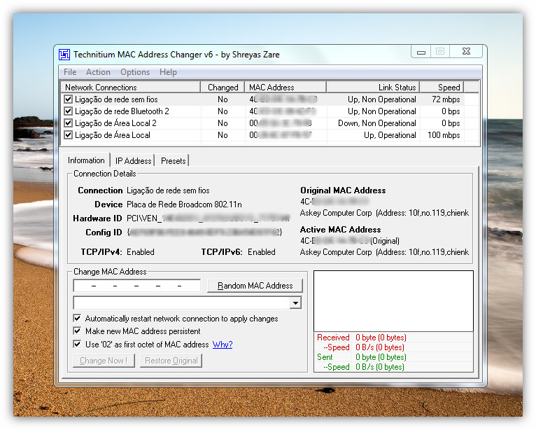 Technitium MAC Address Changer, é fácil alterar o MAC Adress