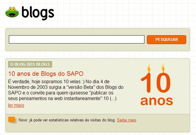 Blogs do SAPO: 10 anos são muitos dias, muitas horas a blogar