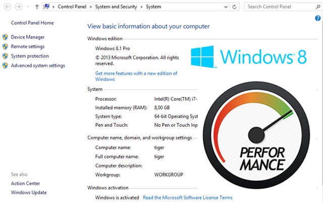 Qual é o índice de experiência do seu Windows 8.1?