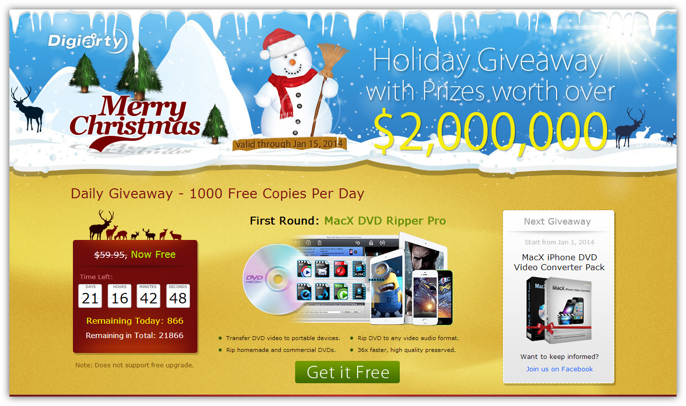 MacX DVD Ripper Pro – Gratuito até dia 31 de Dezembro