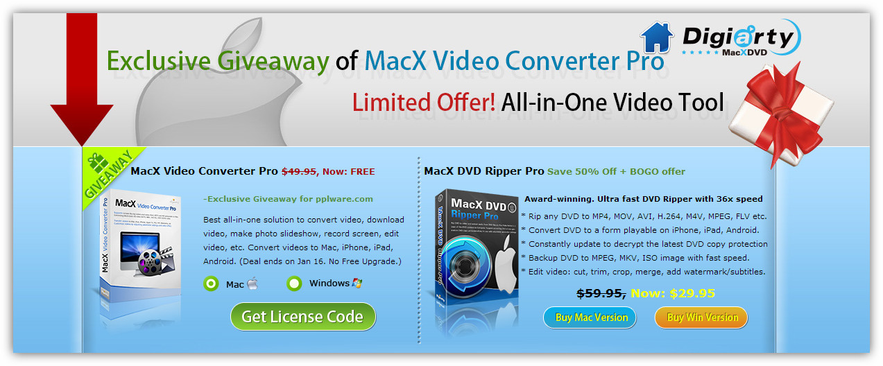 Oferta exclusiva PPLWARE: MacX Video Converter Pro