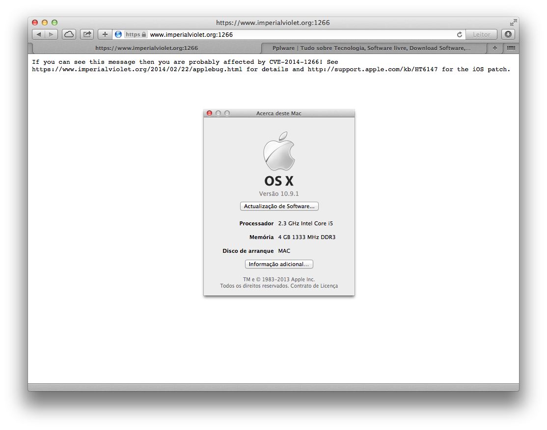 OS X tem o problema de SSL que a actualização do iOS resolveu