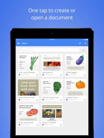 Google lançou App para Google Docs e Sheets para iOS e Android