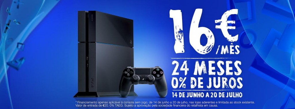 Quer uma Playstation 4 por 16€/mês