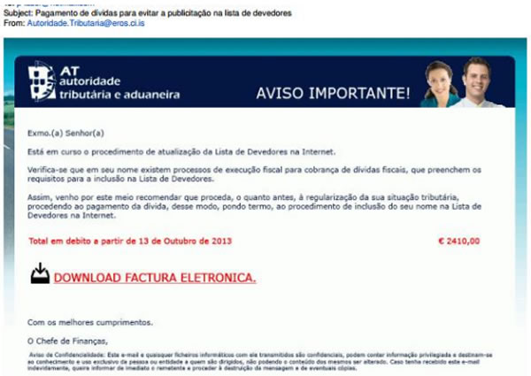 ATENÇÃO: Cuidado com o Phishing das Finanças