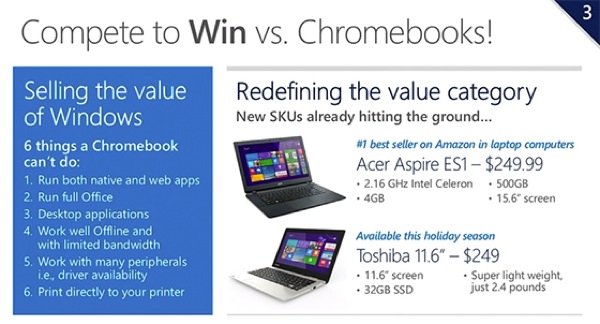 Microsoft, HP, Acer e Toshiba querem mercado dos Chromebook