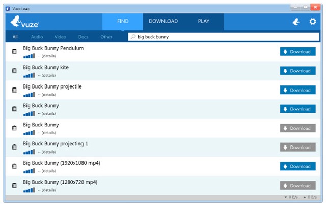 Vuze Leap – O novo, leve e rápido cliente para torrents