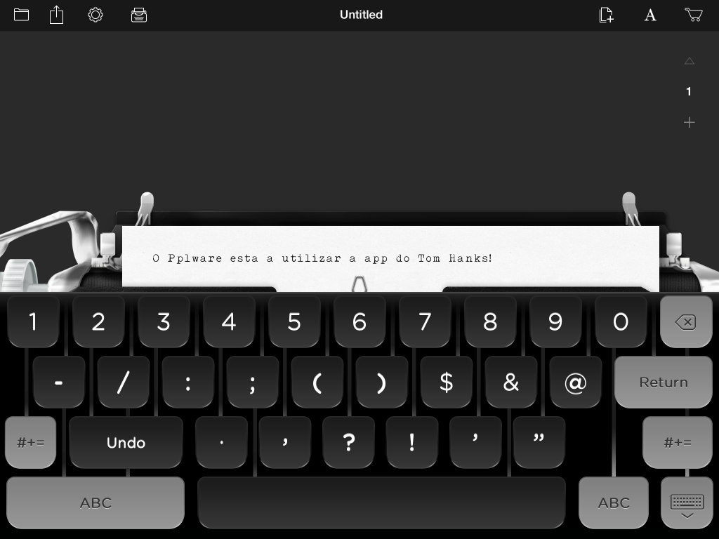 Tom Hanks cria máquina de escrever para iPad