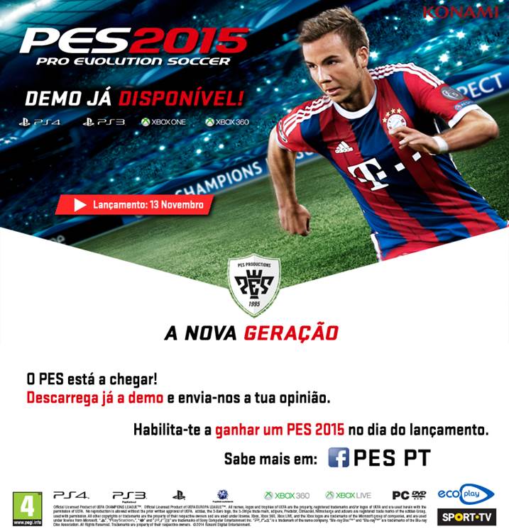 Demo de PES 2015 disponível
