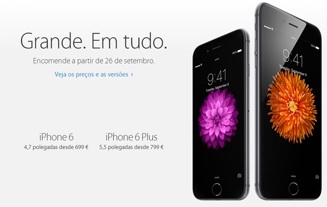 iPhone 6 e iPhone 6 Plus : Conheça os preços para Portugal