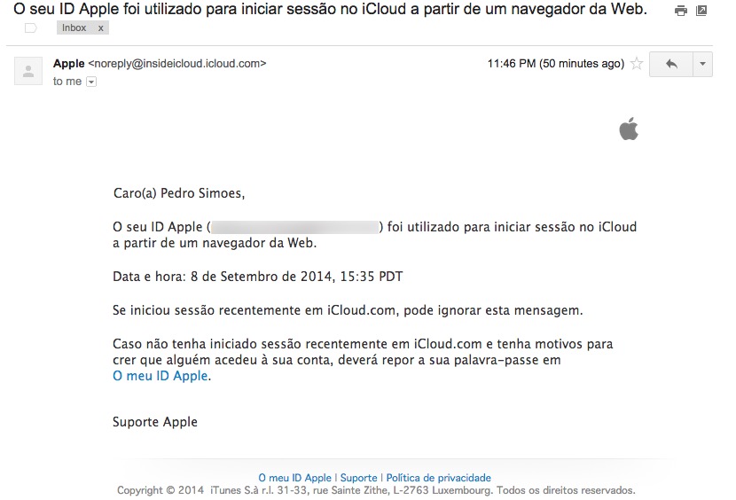 Apple aumenta segurança do iCloud com alertas de login
