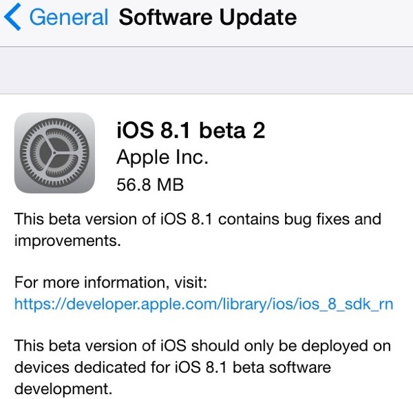 Apple colocou na rua a segunda versão de testes do iOS 8.1