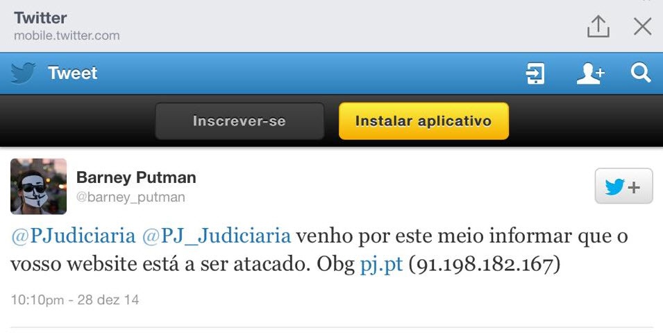 Última hora: Site da Polícia Judiciária atacado