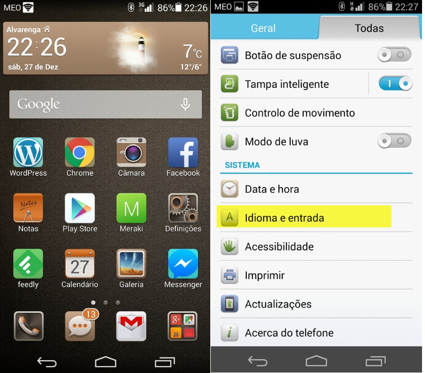 Dica: Ter uma linha com os n&uacute;meros no teclado Android