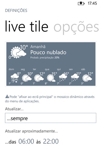 Vieather, uma boa aplicação de tempo para o Windows Phone