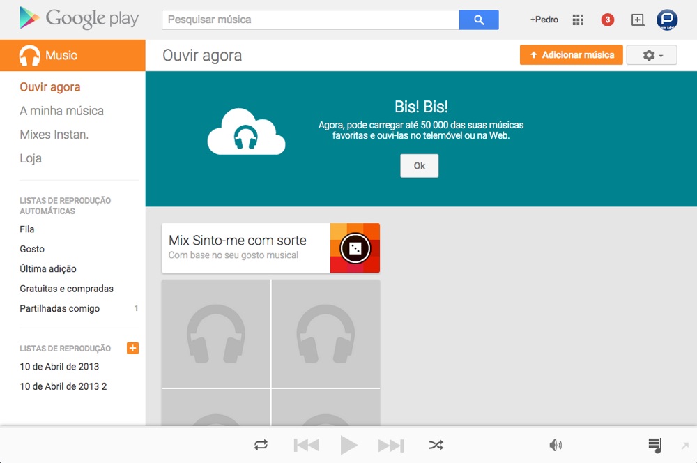 Google Music agora suporta armazenamento de 50.000 músicas