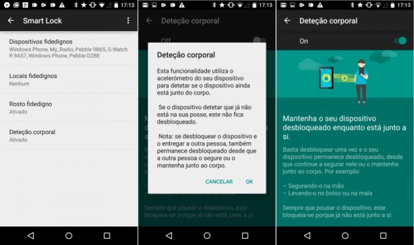 Configuração da Detecção corporal