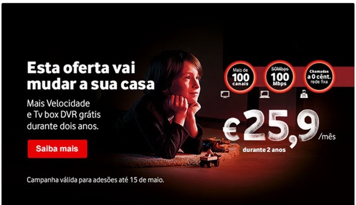 Vodafone “ataca” concorrência com Internet a 100 Mbps