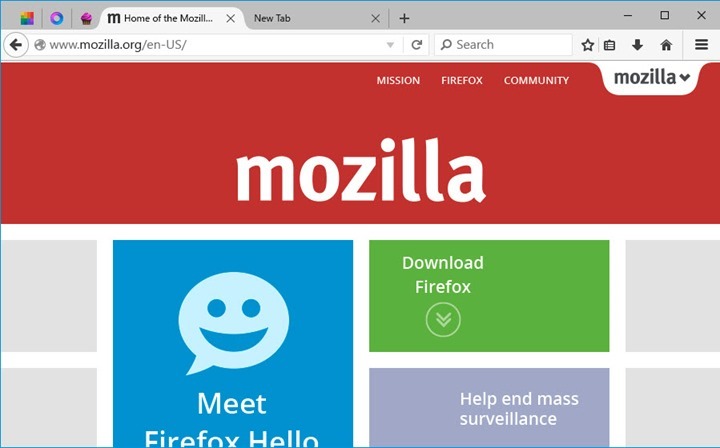 Primeiras imagens do Firefox para o Windows 10