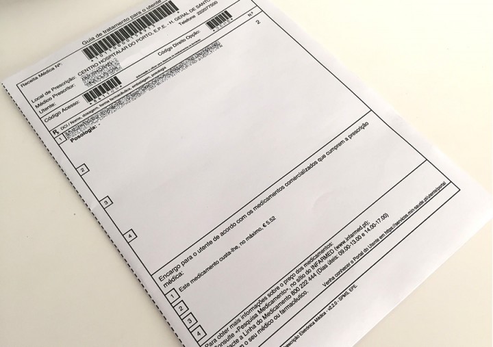Receitas médicas em papel desaparecem em Agosto
