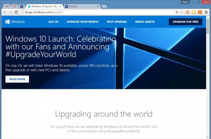 Microsoft revela site oficial para lançamento do Windows 10