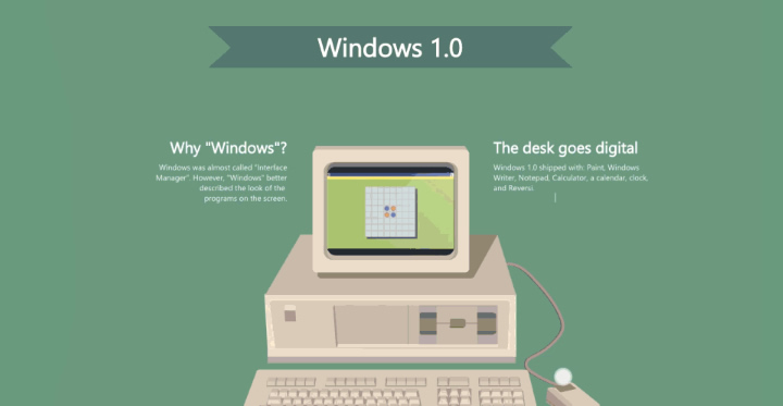 Do Windows 1.0 ao Windows 10 numa viagem de GIF