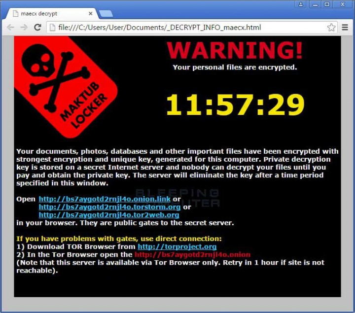 Nova variante do malware ransomware sabe onde você mora