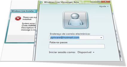 Live Messenger – Erros de autenticação