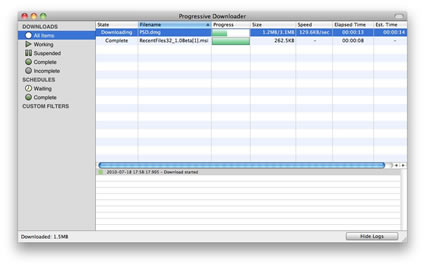 Progressive Downloader – Download Manager para Mac OS X