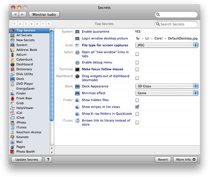 Secrets 1.0.6 – Ferramentas secretas no MAC OSX
