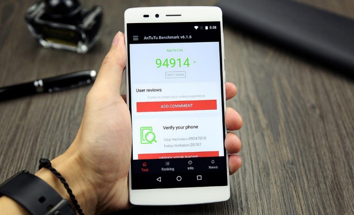 Vernee Apollo Lite com pontuação de quase 95000 no AnTuTu