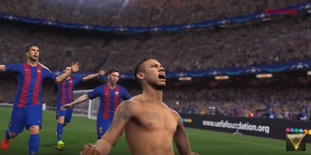 Barcelona e PES de braço dado