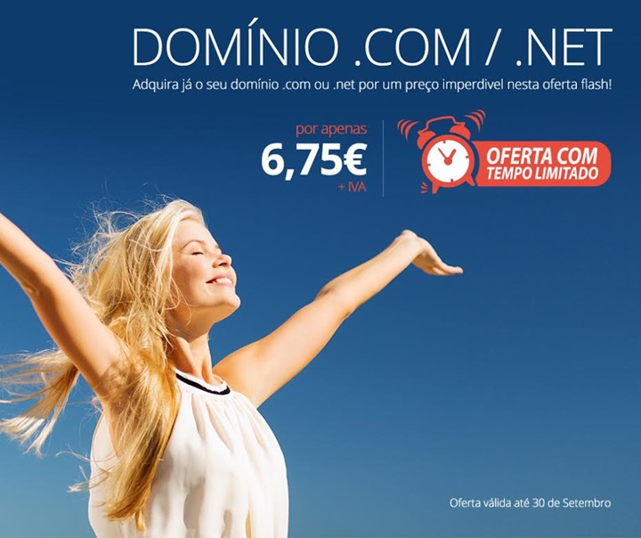 Aproveite: Domínios .com e .net a apenas 6,75€