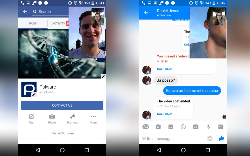 Facebook Messenger: Vídeochamadas tornam-se flutuantes!