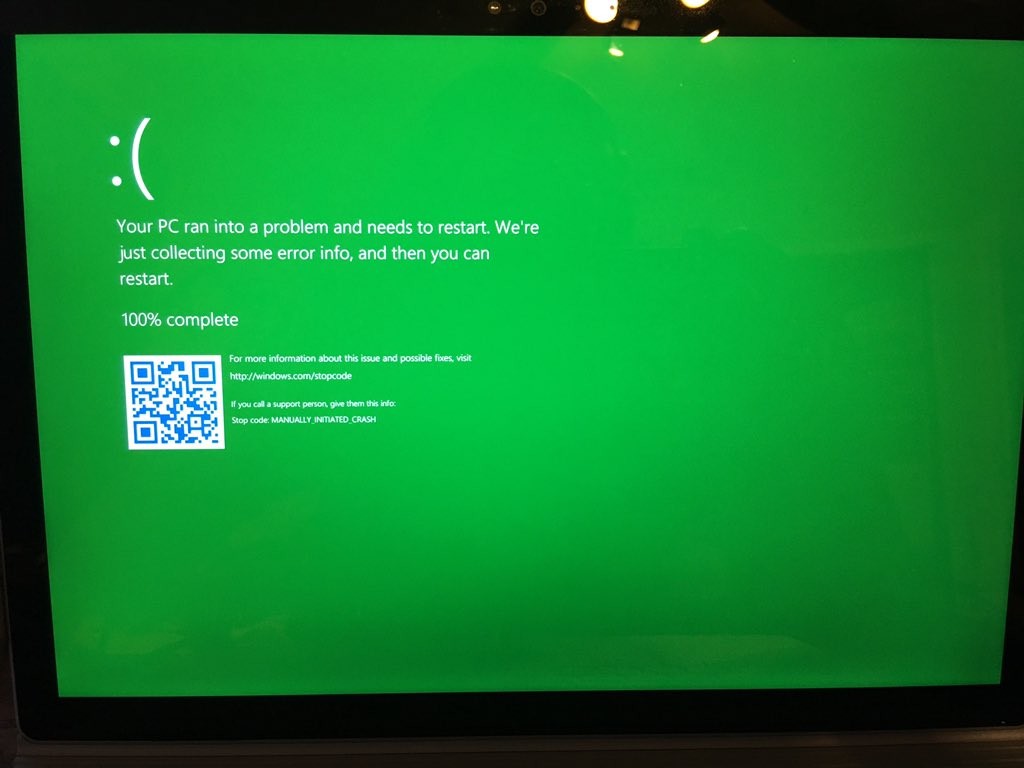 Ecrã da Morte do Windows 10 será verde…