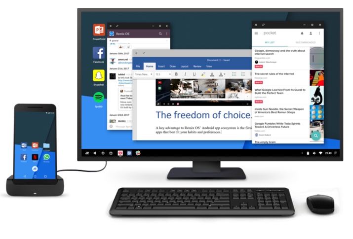 Remix OS copia Continuum do Windows