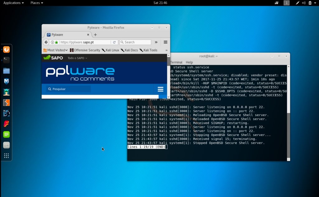 Dica: Ativar e iniciar o SSH no Kali Linux