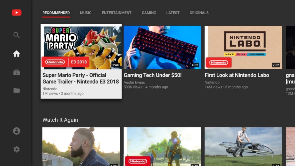 O YouTube chegou à Switch