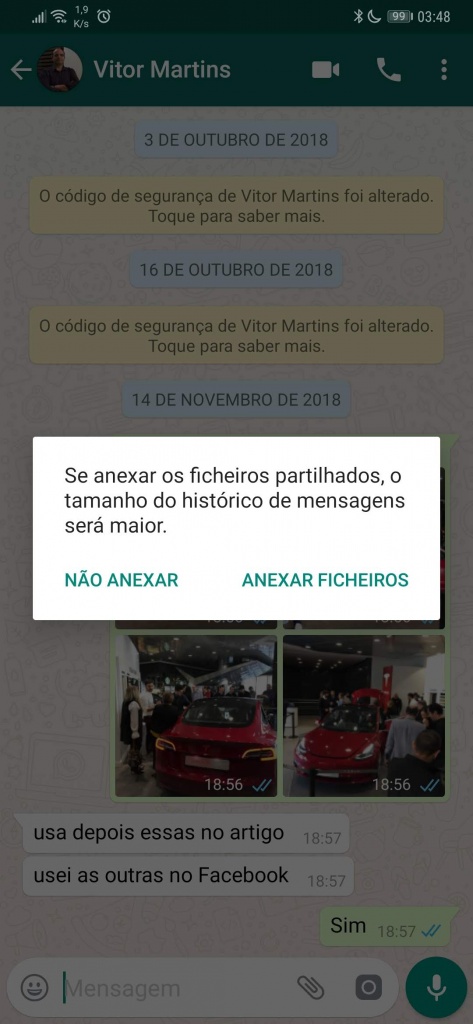 WhatsApp exportar conversas guardar dica