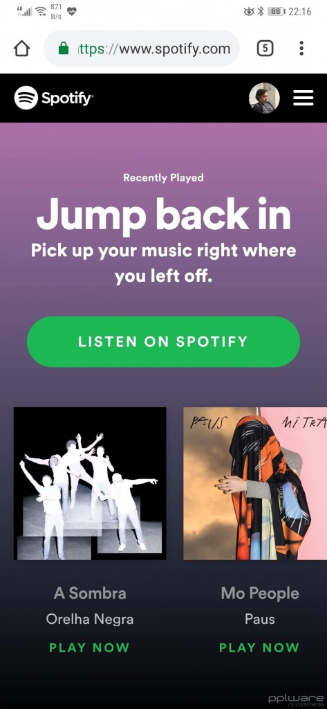 Spotify apps dica conta
