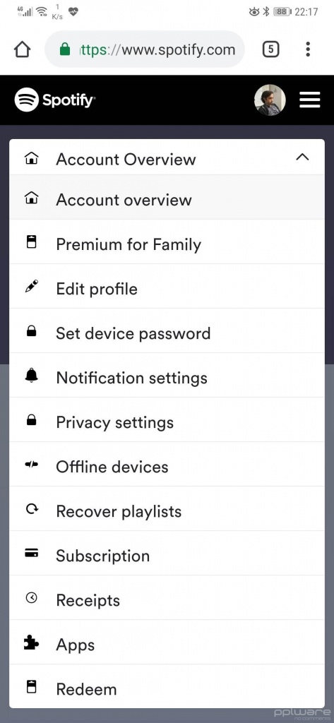 Spotify apps dica conta