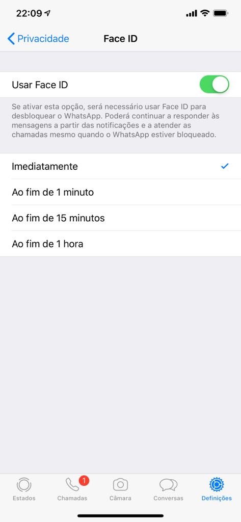 WhatsApp Face ID Touch ID iPhone segurança